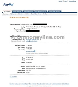 Incentria Payment Proof Paypal