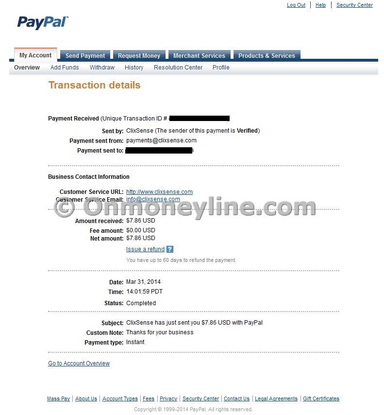 Clixsense Payment Proof - PayPal