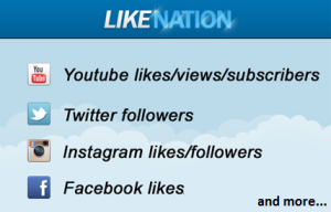 Likenation Youtube Likes/Views/Subscribers, Twitter Followers, Instagram Likes/Followers, Facebook Likes and more