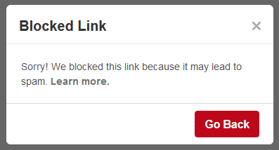 Pinterest - Sorry, we blocked this link because it may lead to spam. Learn More.