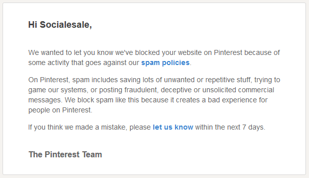 Pinterest - We blocked your website