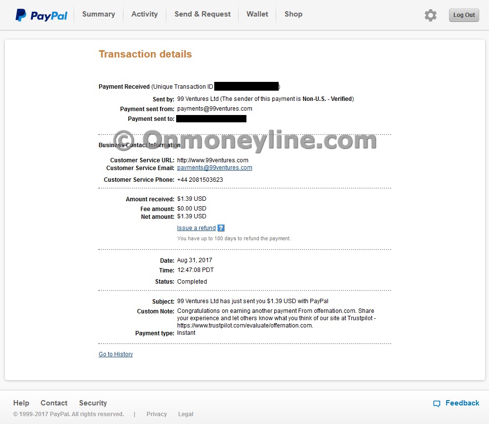 Offernation Payment Proof Paypal Image 3