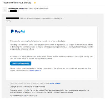 Paypal - Please confirm your identity | OnMoneyLine