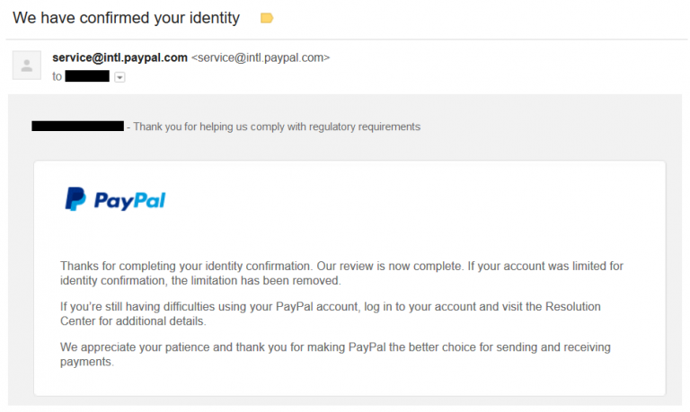 Paypal - Please confirm your identity | OnMoneyLine