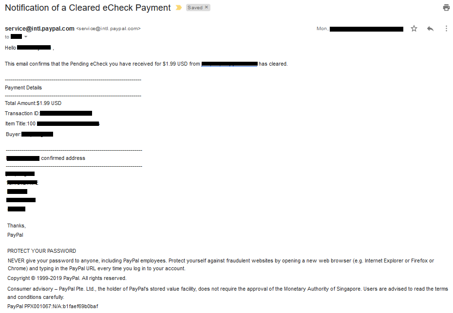 paypal-notification-of-a-cleared-echeck-payment