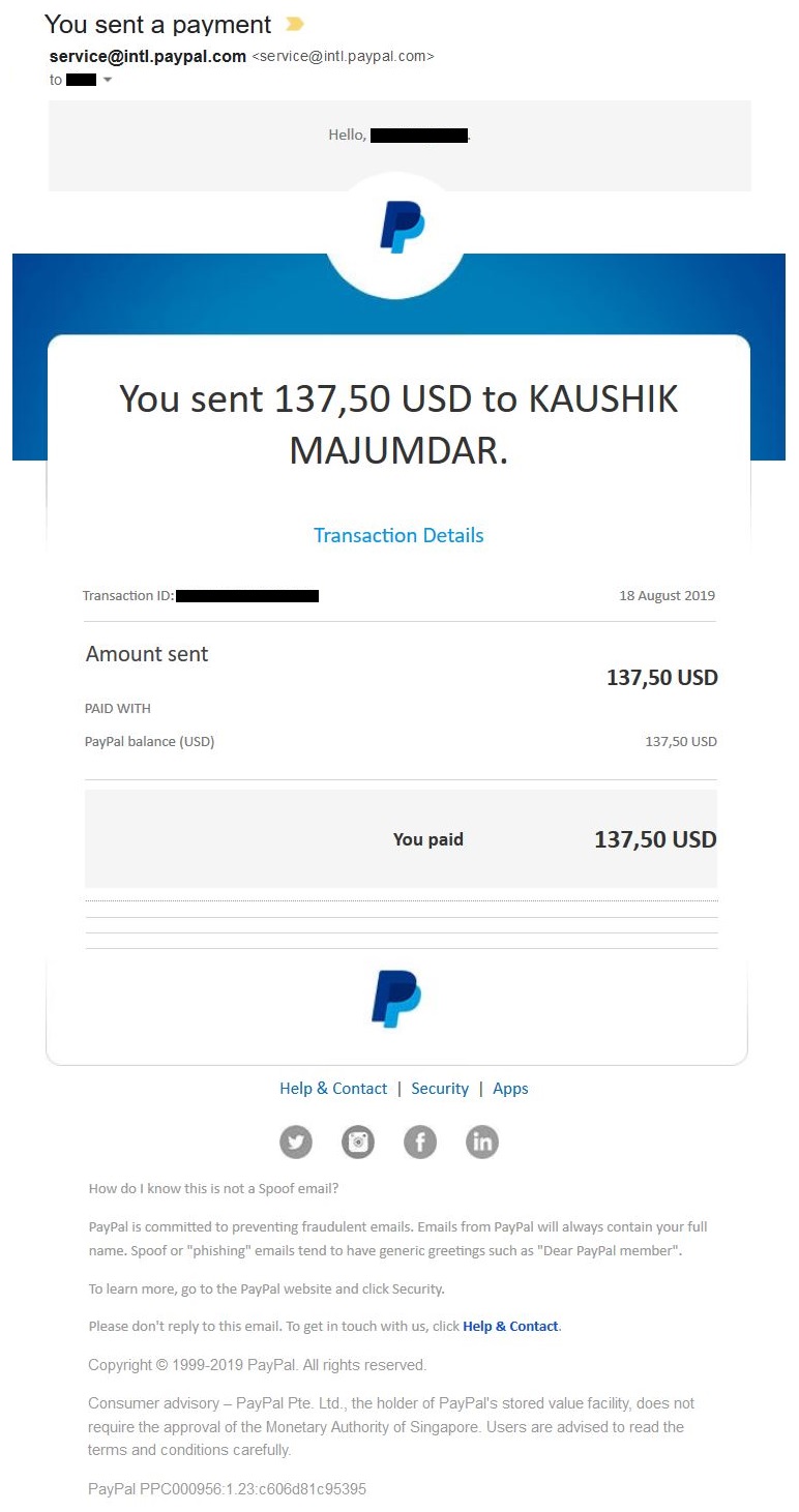 paypal-scam-you-sent-137-50-USD-to-KAUSHIK-MAJUMDAR