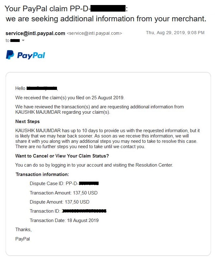 paypal-scam-your-claim-we-are-seeking-additional-information-from-your-merchant