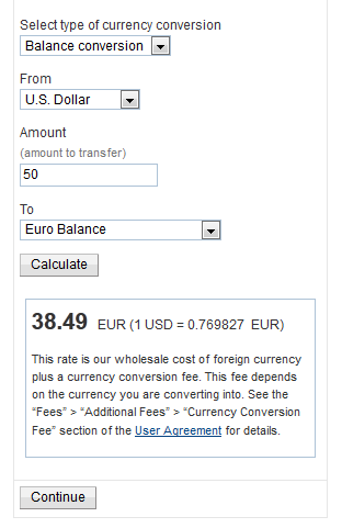 4. Paypal USD-EUR Currency Conversion - 22-10-2014