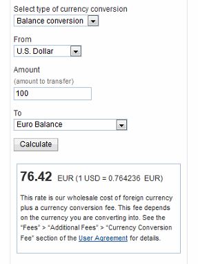 5. Paypal USD-EUR Currency Conversion - 29-10-2014