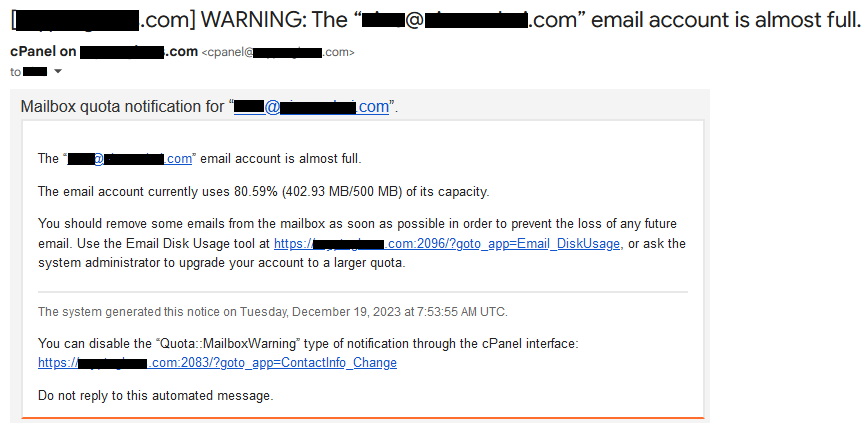 hostgator-domain-email-warning-the-email-account-is-almost-full